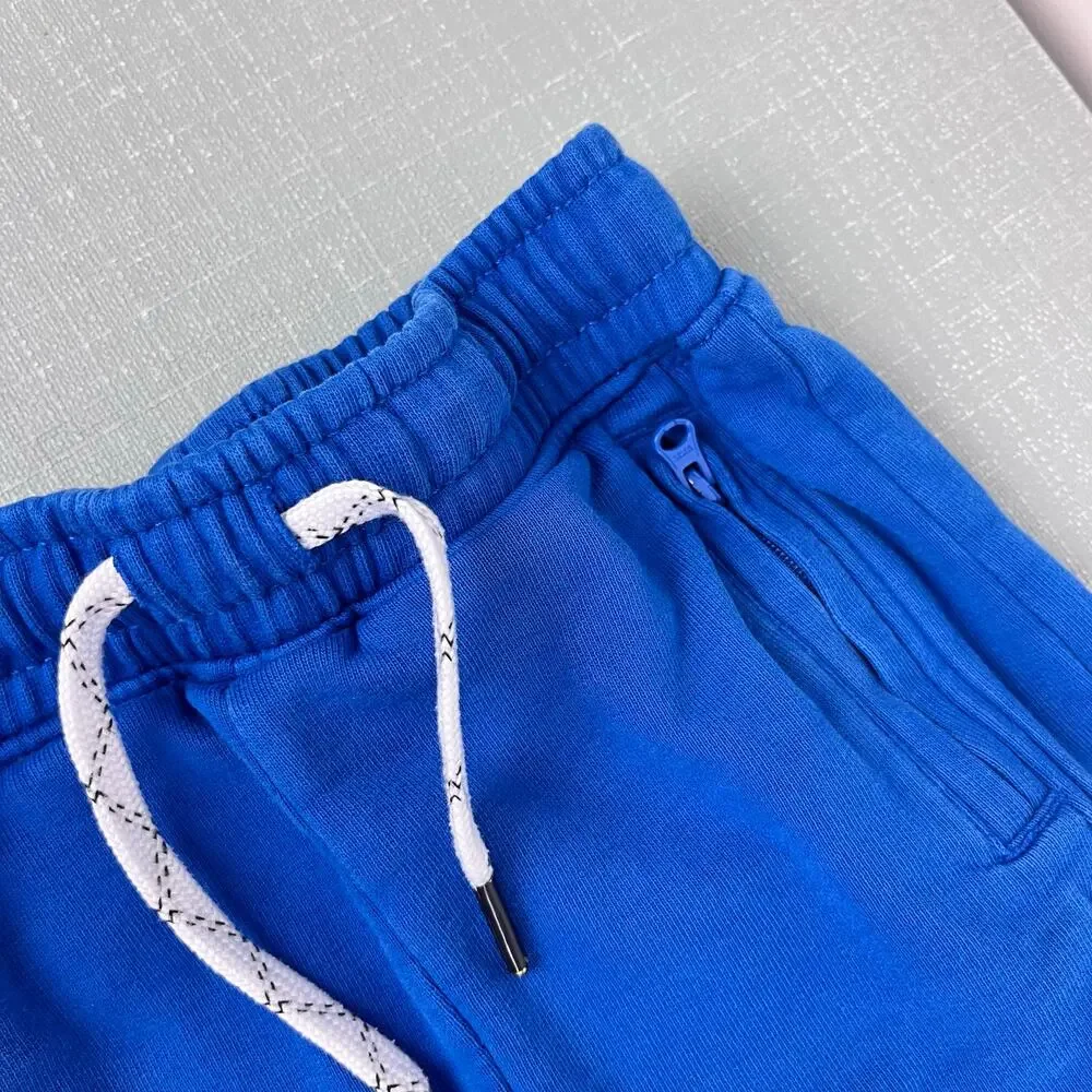 Hanna Andersson Slim Fit French Terry Double Knee Sweatpants Blue 90 cm 3T